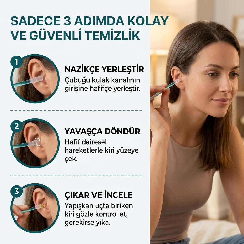 Yapışkan Kulak Temizleme Çubuğu